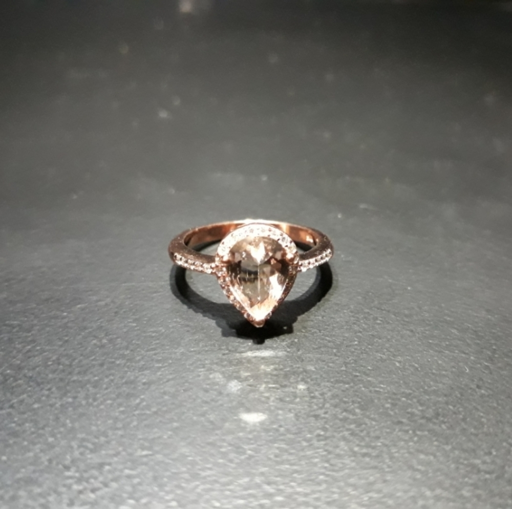 Natural Morganite Solitaire Ring B10